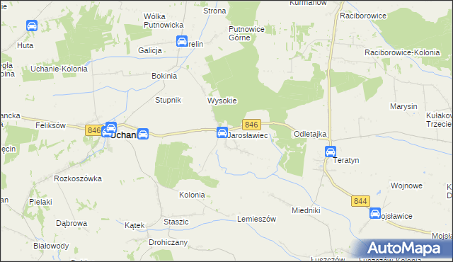 mapa Jarosławiec gmina Uchanie, Jarosławiec gmina Uchanie na mapie Targeo