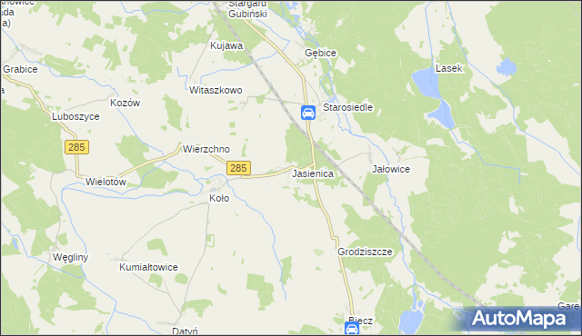 mapa Jasienica gmina Brody, Jasienica gmina Brody na mapie Targeo