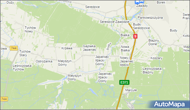 mapa Jasieniec Iłżecki Górny, Jasieniec Iłżecki Górny na mapie Targeo