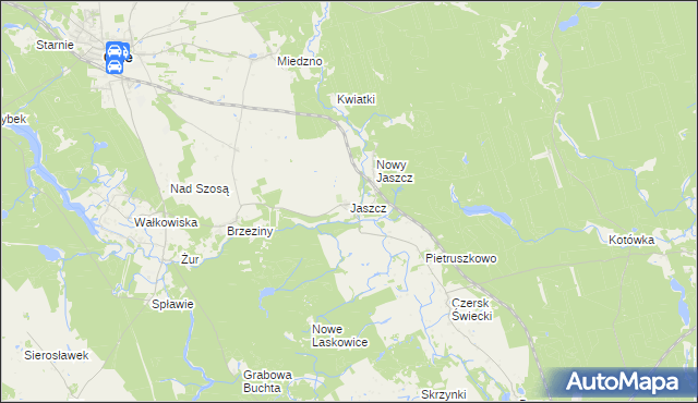 mapa Jaszcz, Jaszcz na mapie Targeo