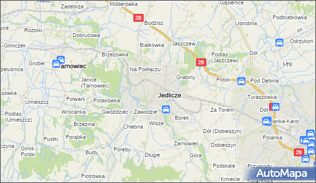 mapa Jedlicze, Jedlicze na mapie Targeo