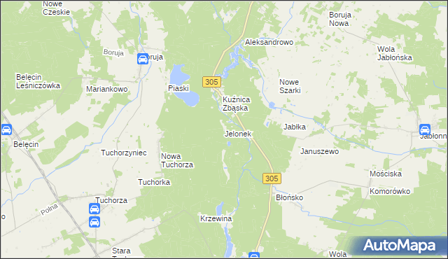 mapa Jelonek gmina Rakoniewice, Jelonek gmina Rakoniewice na mapie Targeo