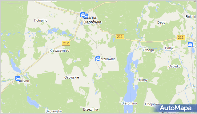 mapa Jerzkowice, Jerzkowice na mapie Targeo