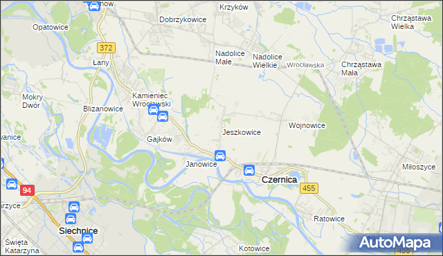 mapa Jeszkowice, Jeszkowice na mapie Targeo