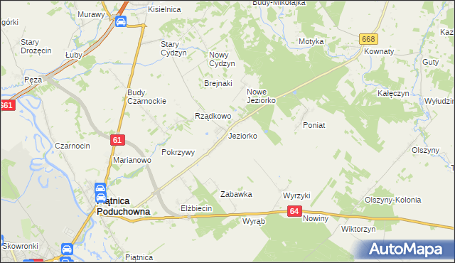 mapa Jeziorko gmina Piątnica, Jeziorko gmina Piątnica na mapie Targeo