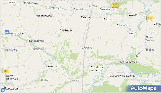 mapa Jeziorzec, Jeziorzec na mapie Targeo