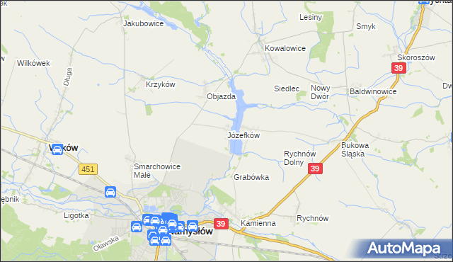 mapa Józefków gmina Namysłów, Józefków gmina Namysłów na mapie Targeo