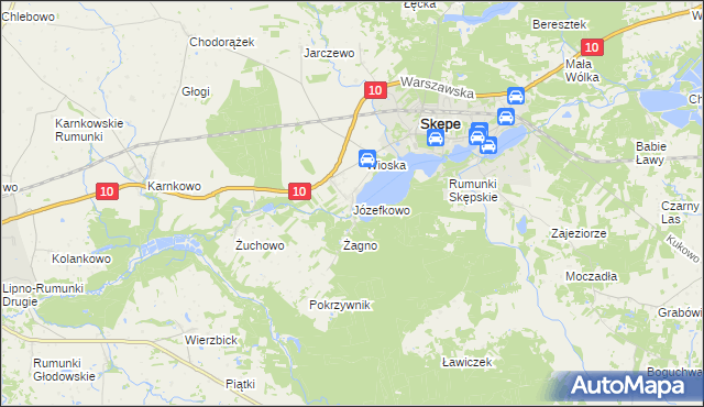 mapa Józefkowo gmina Skępe, Józefkowo gmina Skępe na mapie Targeo