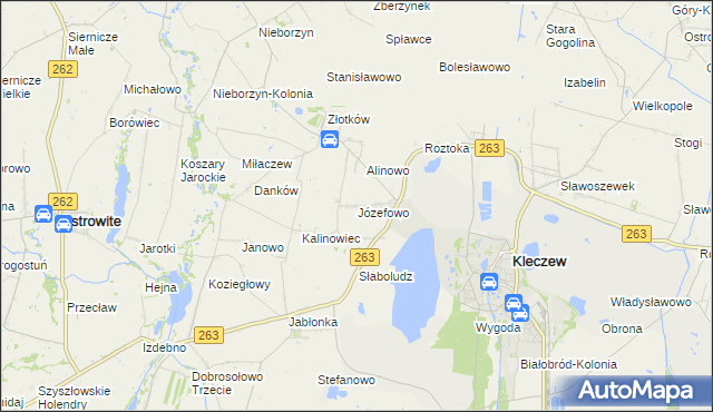 mapa Józefowo gmina Kleczew, Józefowo gmina Kleczew na mapie Targeo