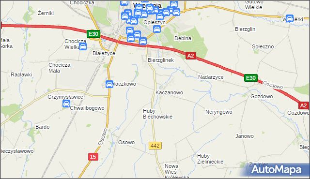 mapa Kaczanowo, Kaczanowo na mapie Targeo
