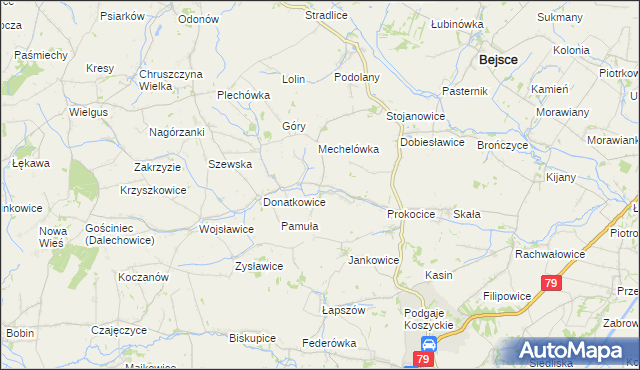 mapa Kaczkowice, Kaczkowice na mapie Targeo