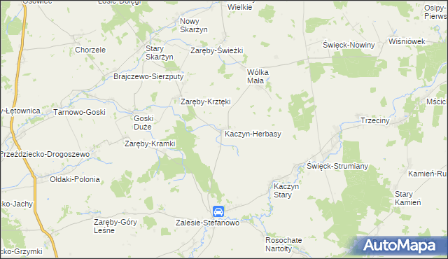 mapa Kaczyn-Herbasy, Kaczyn-Herbasy na mapie Targeo