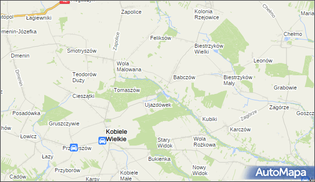 mapa Kajetanówka gmina Kobiele Wielkie, Kajetanówka gmina Kobiele Wielkie na mapie Targeo