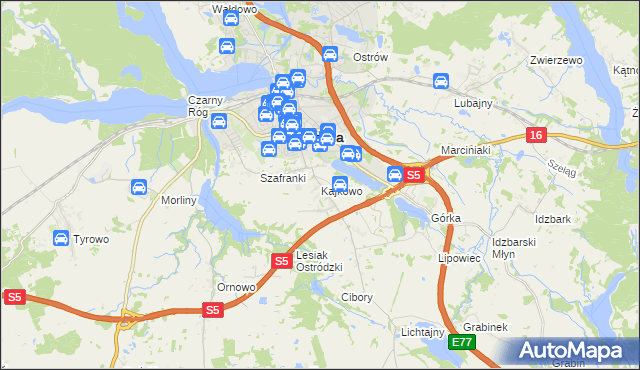 mapa Kajkowo, Kajkowo na mapie Targeo