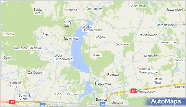 mapa Kaleń gmina Wieniawa, Kaleń gmina Wieniawa na mapie Targeo