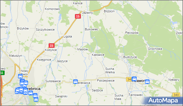 mapa Kałowice, Kałowice na mapie Targeo