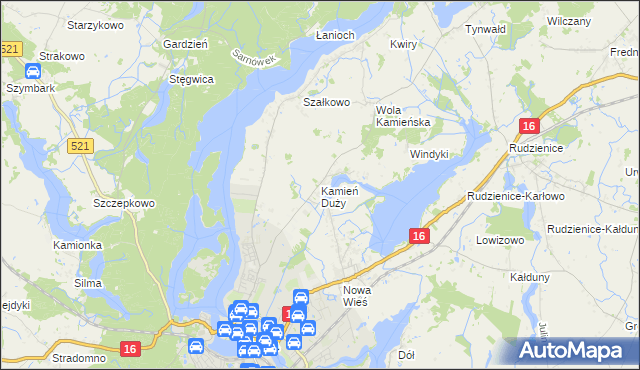 mapa Kamień Duży gmina Iława, Kamień Duży gmina Iława na mapie Targeo