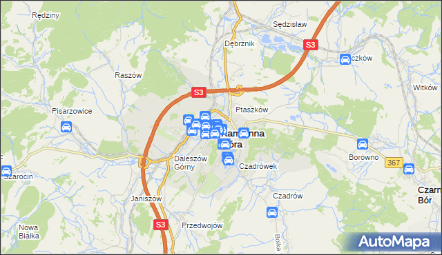 mapa Kamienna Góra, Kamienna Góra na mapie Targeo