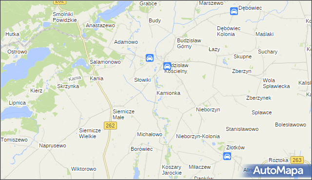mapa Kamionka gmina Kleczew, Kamionka gmina Kleczew na mapie Targeo