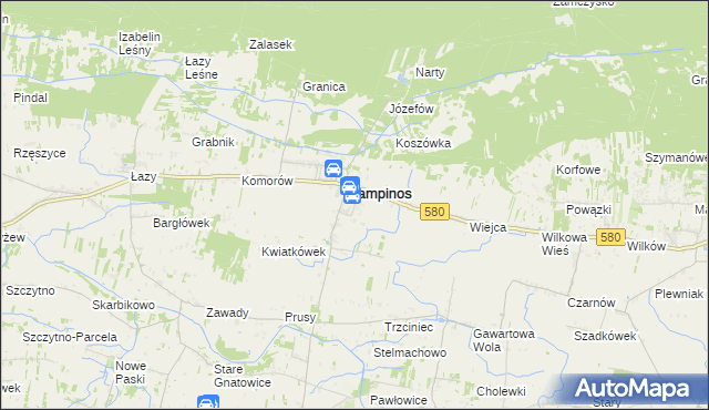 mapa Kampinos A, Kampinos A na mapie Targeo