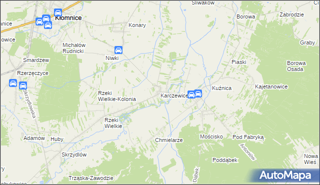 mapa Karczewice, Karczewice na mapie Targeo