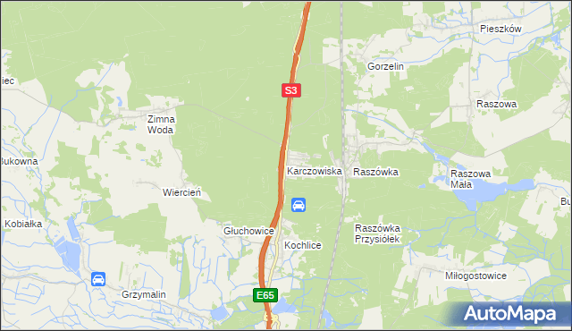 mapa Karczowiska, Karczowiska na mapie Targeo