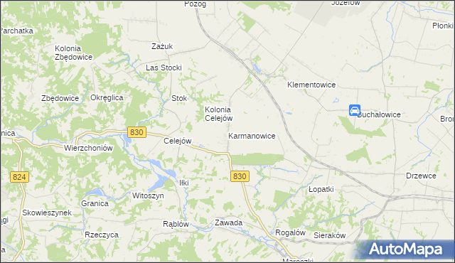 mapa Karmanowice, Karmanowice na mapie Targeo