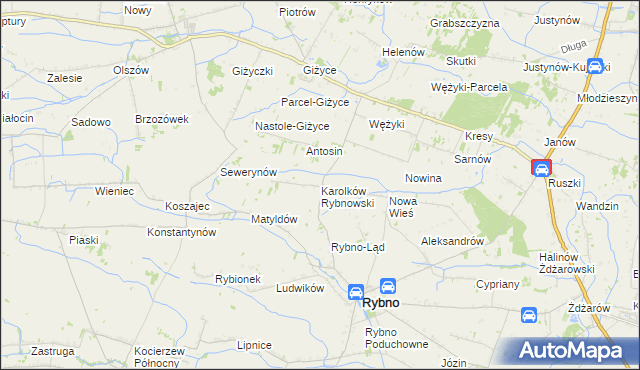 mapa Karolków Rybnowski, Karolków Rybnowski na mapie Targeo