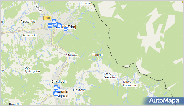 mapa Karpno gmina Lądek-Zdrój, Karpno gmina Lądek-Zdrój na mapie Targeo