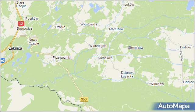 mapa Karsówka, Karsówka na mapie Targeo