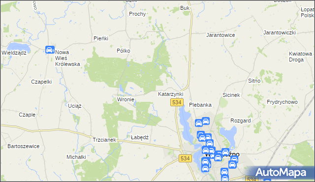 mapa Katarzynki gmina Ryńsk, Katarzynki gmina Ryńsk na mapie Targeo