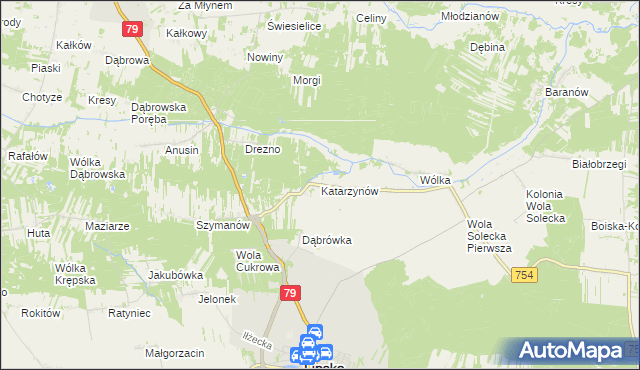 mapa Katarzynów gmina Lipsko, Katarzynów gmina Lipsko na mapie Targeo