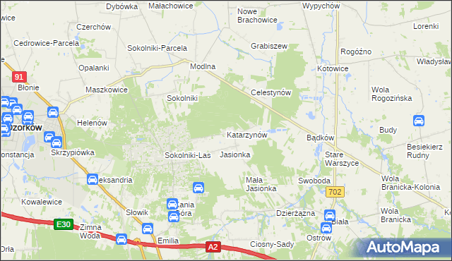 mapa Katarzynów gmina Ozorków, Katarzynów gmina Ozorków na mapie Targeo