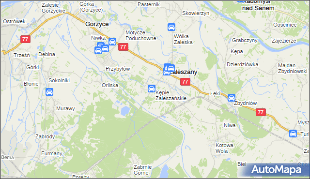 mapa Kępie Zaleszańskie, Kępie Zaleszańskie na mapie Targeo