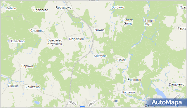 mapa Kętrzyno, Kętrzyno na mapie Targeo