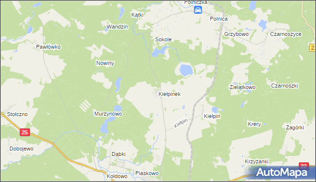 mapa Kiełpinek, Kiełpinek na mapie Targeo