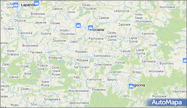 mapa Kierlikówka, Kierlikówka na mapie Targeo