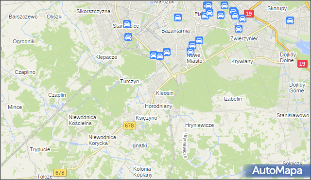 mapa Kleosin, Kleosin na mapie Targeo