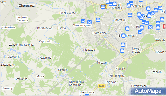 mapa Klepacze gmina Choroszcz, Klepacze gmina Choroszcz na mapie Targeo