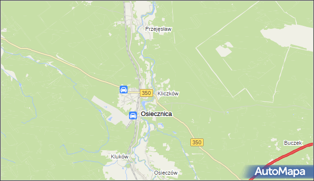 mapa Kliczków, Kliczków na mapie Targeo