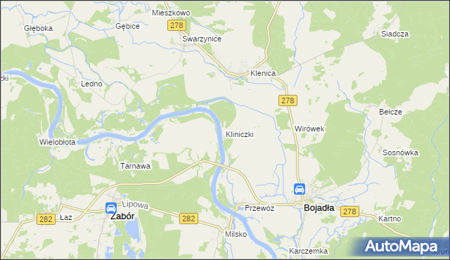 mapa Kliniczki, Kliniczki na mapie Targeo