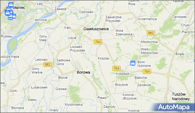 mapa Kliszów gmina Gawłuszowice, Kliszów gmina Gawłuszowice na mapie Targeo