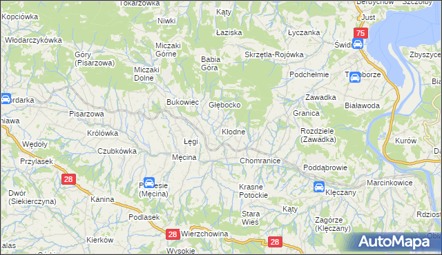 mapa Kłodne, Kłodne na mapie Targeo