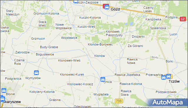 mapa Kłonów, Kłonów na mapie Targeo