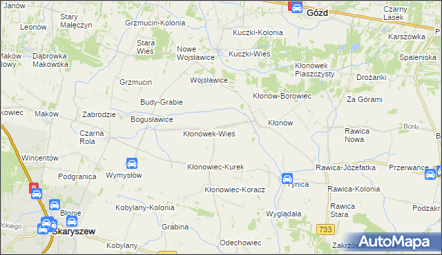 mapa Kłonówek-Kolonia, Kłonówek-Kolonia na mapie Targeo