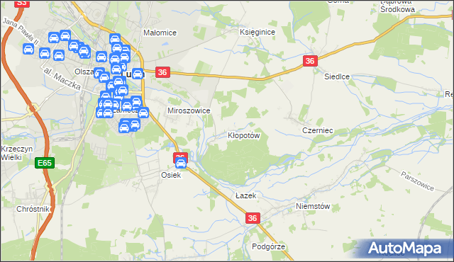 mapa Kłopotów gmina Lubin, Kłopotów gmina Lubin na mapie Targeo