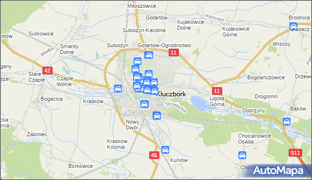 mapa Kluczbork, Kluczbork na mapie Targeo