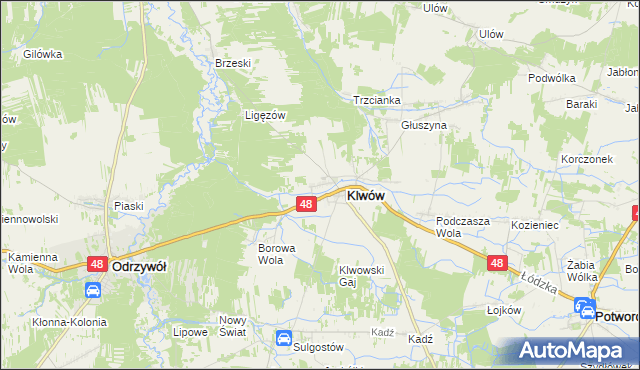mapa Klwowska Wola, Klwowska Wola na mapie Targeo