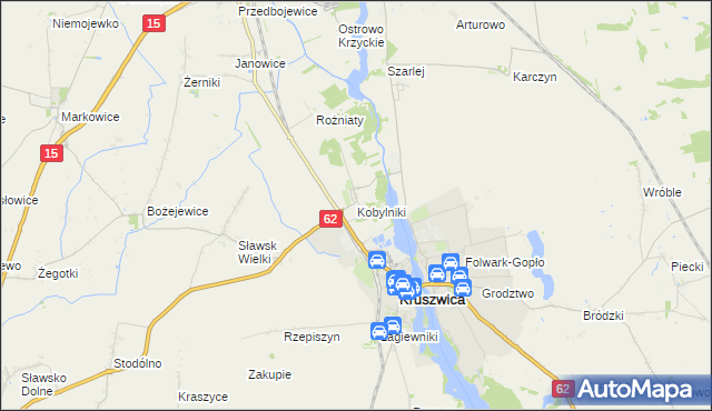 mapa Kobylniki gmina Kruszwica, Kobylniki gmina Kruszwica na mapie Targeo