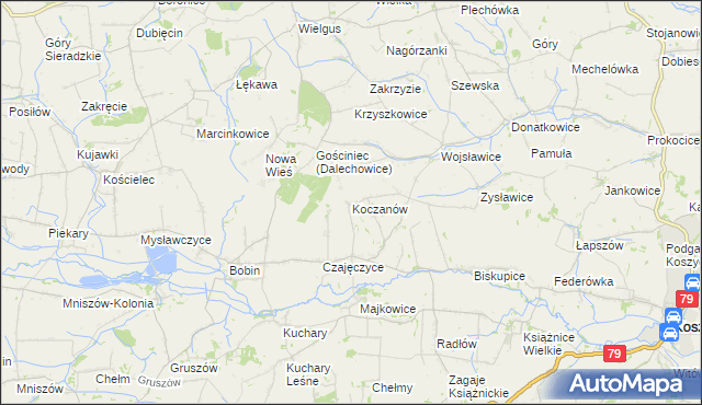 mapa Koczanów, Koczanów na mapie Targeo